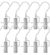 Zerodeko 10 Pack Metal Laundry Hangers with Swivel Hooks, Hold Boots Clips Pin Stainless Steel Po...