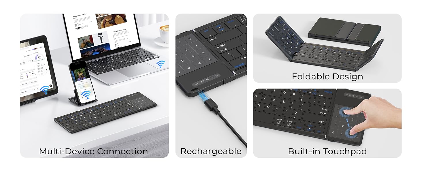 foldable keyboard with touchpad
