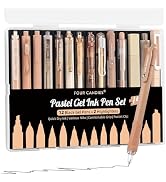 Four Candies Gel Ink Pen Set,14PCS Pen Set with Case, Cute Note Taking 0.5mm Fine Point Retractab...