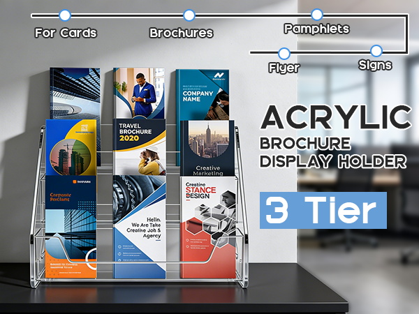 acrylic stand Perfect for flyer, menus, booklets, and signs.