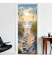 Nuxovilar Beach Path Sunset Door Stickers Covers Decorative 30.3"×78.7", Door Decor Stickers for ...