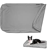 Waterproof Dog Bed Cover Canvas Washable Dog Crate Pad Replacement Cover, 46Lx29Wx4H inch, Gray