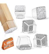 28Pcs Square Chair Leg Floor Protectors, Thickened Felt Bottom Chair Leg Protectors for Hardwood ...