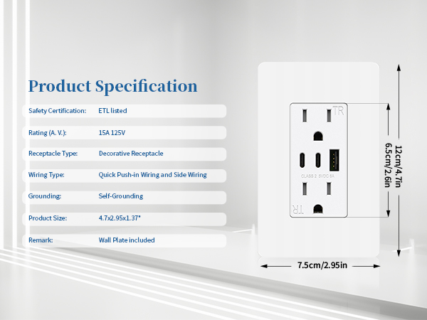 Wall Outlet With USB C Ports