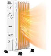 ARLIME Electric 1500W Oil Filled Radiator Heater, Portable Radiant Space Heater, Quiet Oil Filled...