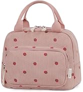 HOMESPON Lunch Bag for Women Men Adults with Front Pocket Cute Corduroy Insulated Lunch Tote Larg...