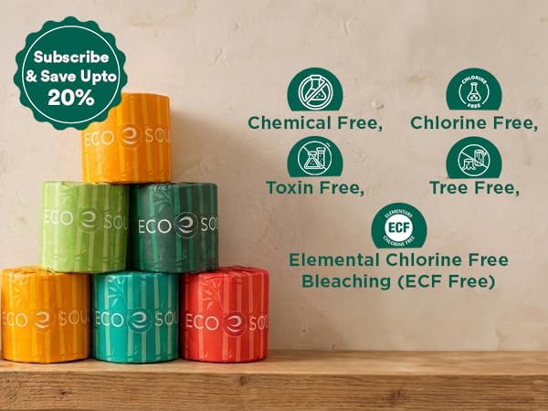 Eco Friendly Septic Safe Organic Bath Tissues Sustainable Toilet Paper Compostable - FSC Certified