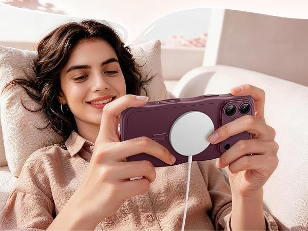 For iPhone 17 Pro Case Compatible with MagSafe Wavy Shockproof Slim Cute Durable Drop Protection