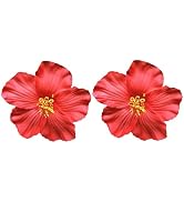 2 Pcs Red Hawaiian Flower Hair Clip for Women Girls Fashion Flowers Hair Accessory for Dancer Bri...
