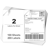 Anylabel 8.5" x 5.5" Half Sheet Self Adhesive Shipping Labels for Laser & Inkjet Printer - 2 Per ...
