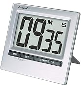 Lavatools KT2 Brushed Stainless Steel Digital Kitchen Timer & Stopwatch, Large Digits, Loud Alarm...
