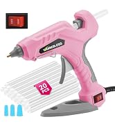 WORKBLESS WORKBLESS Hot Glue Gun Full Size, 60W/100W Dual Temp Pink Large Glue Gun with 20PCS Sti...