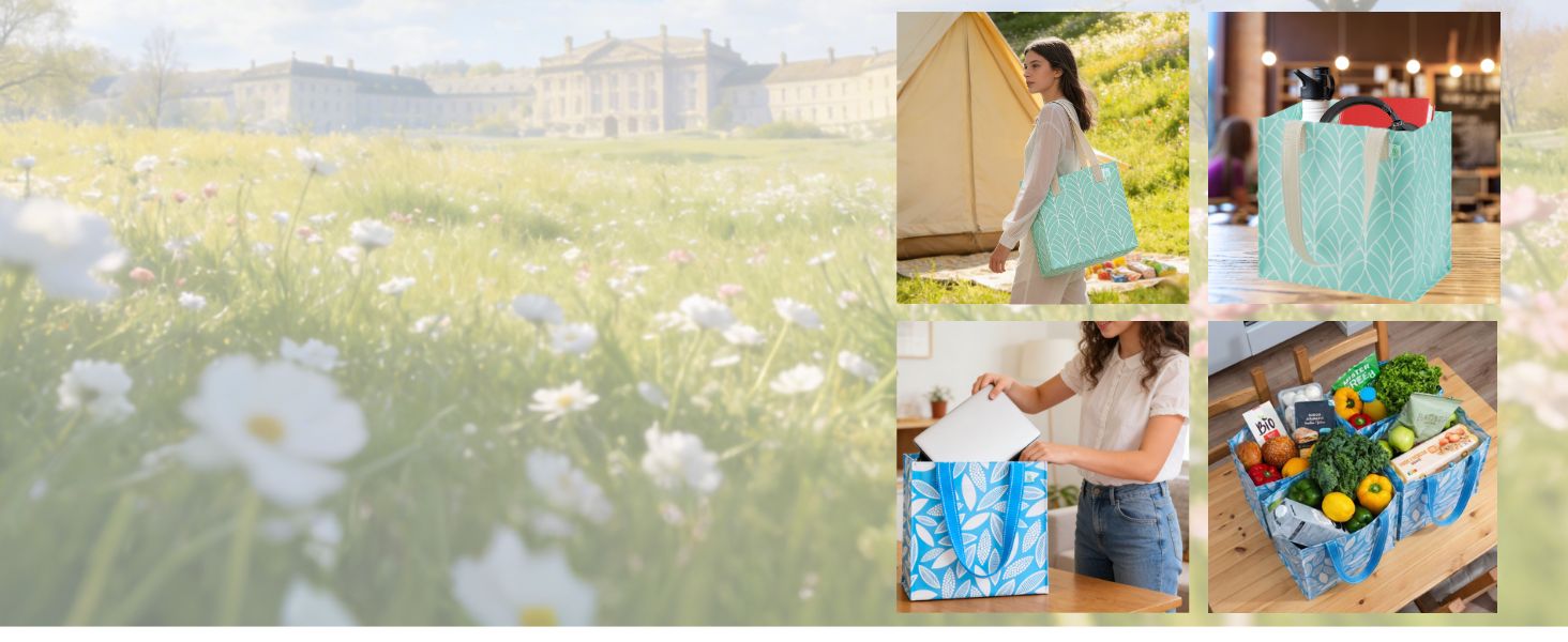 shopping bags with handles, reusable bags for groceries, kitchen reusable grocery bags
