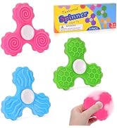 Dalycro 3 PCS Silicone Fidget Spinners, Sensory Toys for Adults and Kids, Textured Spinners for F...