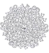 EVER FAITH Women's Clear Austrian Crystal Elegant Flower Wedding Corsage Brooch Pin for Bride Bri...