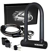 NOEAIKE Bike U Lock Heavy Duty Anti Theft with 4ft Security Steel Cable-3 Keys and Mounting Brack...