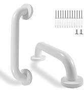 Rackickyer Shower Grab Bar, 2 Pack 12 Inch White Bathroom Safety Bar, 1.25" Diameter 304 Stainles...