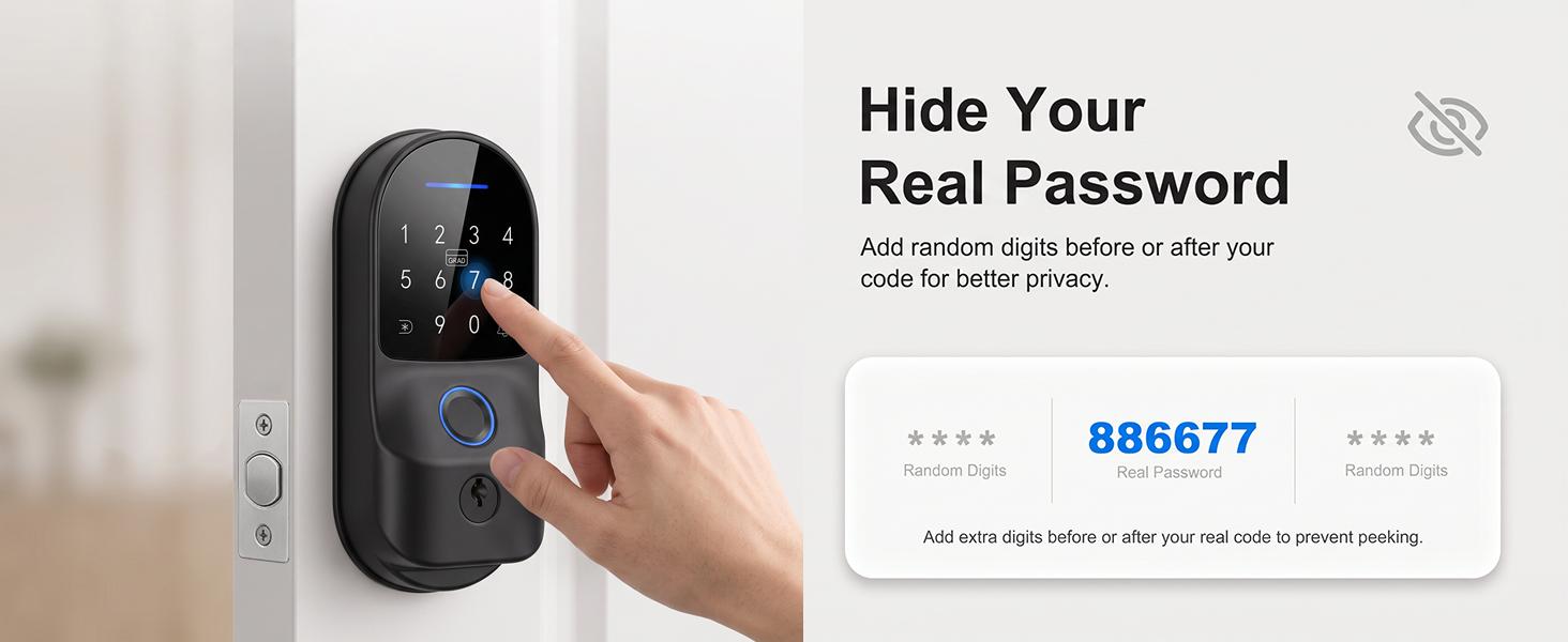 Add random digits before or after your code to help prevent peeking and protect your privacy.