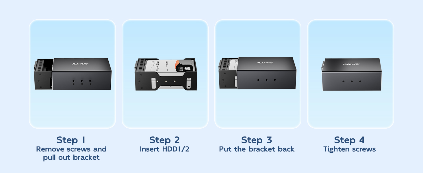 SATA SSD HDD enclosure 2 bay