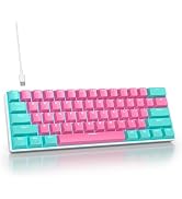 SbocKeeb Portable 60% Mechanical Gaming Keyboard, 60 Percent Red Switch Keyboard LED Backlit, 61 ...