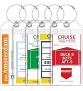 5 Pack Cruise Luggage Tag Holders for Carnival, NCL, Princess, MSC Cruise Ships, Clear Cruise Tag...