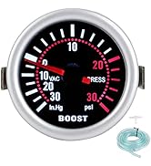 Turbo Boost Gauge, Qiilu Turbo Boost Gauge Kit 2in 12V -30-30PSI Pointer Auto Car Turbo Pressure ...