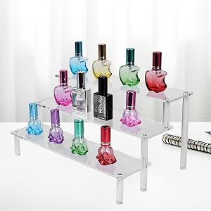 Clear desk top display risers
