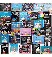 120 Birthday Cards Bulk- Happy Birthday Cards with Envelpoes,30 Unique Blackboard Designs, Large ...