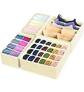 GOGOODA 4 Pcs Underwear Drawer Organizers Divider, Closet Socks Organizer and Storage Boxes for L...