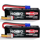 HOOVO 6S 22.2V LiPo Battery 8000mAh 100C RC LiPo Batteries Metal Plates with EC5 Plug Compatible ...