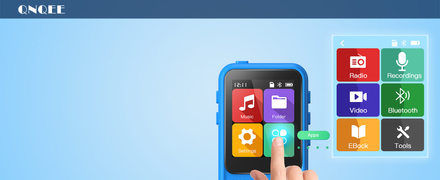 full touch screen mp3 player easy to use