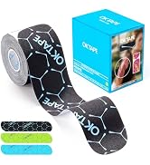 OK TAPE Synthetic Kinesiology Tape, 20 Strips, Precut K Tape, Performance Elastic Athletic Tape f...