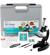 AmScope M30 Series 52-Piece STEM Microscope Kit for Kids - Monocular, Portable Compound Microscop...