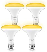 4Pack Yellow Bug Light Bulb 65W Equivalent, BR30 LED Yellow Amber Bug Lights for Outside, Yellow ...