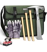 INCLY 7 PCS Geology Rock Pick Hammer Kit, with 22oz Hammer and 3 PCS Digging Chisels Set for Rock...