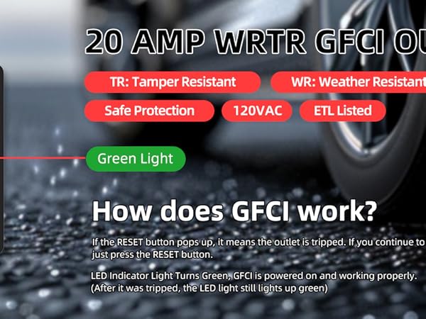 Outdoor Electrical Outlet Box with 20 Amp WRTR GFCI Receptacle and Switch ETL Listed