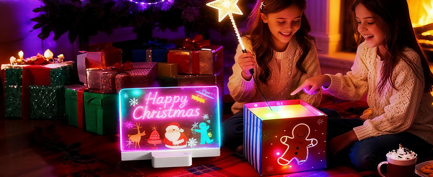 Rechargeable LED Note Board with 6 Colors & 5 Modes, Doodle Glow Drawing Board with Sketchbook