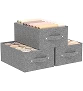 ENUMAIL Collapsible Fabric Storage Boxes,Linen Fabric Cube Organizer Baskets,Storage Bins for Org...