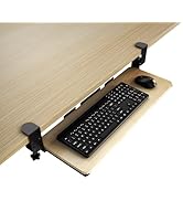 Large Keyboard Tray Under Desk Pull Out with Adjustable C-Clamp, Ergonomic Slide-Out Computer Key...