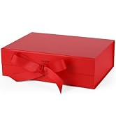Gift Box with Lids 10.5x7.5x3.5 Inches Magnetic Gift Box with Lid and Ribbon for Presents,for Chr...