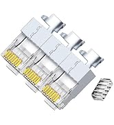 50 Pcs Cat7 Cat7A RJ45 Connectors, Cat7 Cat7A RJ45 Plugs, Sheilded RJ45 8P8C Cat7/Cat7A up to 10G...