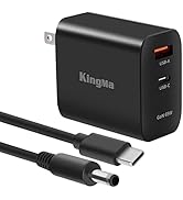 USB C Laptop Charger 65W for Dell, PD GaN Wall Charger 2-Port Portable Power Adapter with Fast Ch...