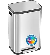 iTouchless SoftStep ProX 50 Liter / 13.2 Gallon Kitchen Step On Trash Can with AbsorbX Odor Filte...