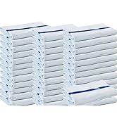 Towels N More 24x48 Soft Poolside Towels - 36 Large Super Absorbent Pool Towel White and Blue cen...