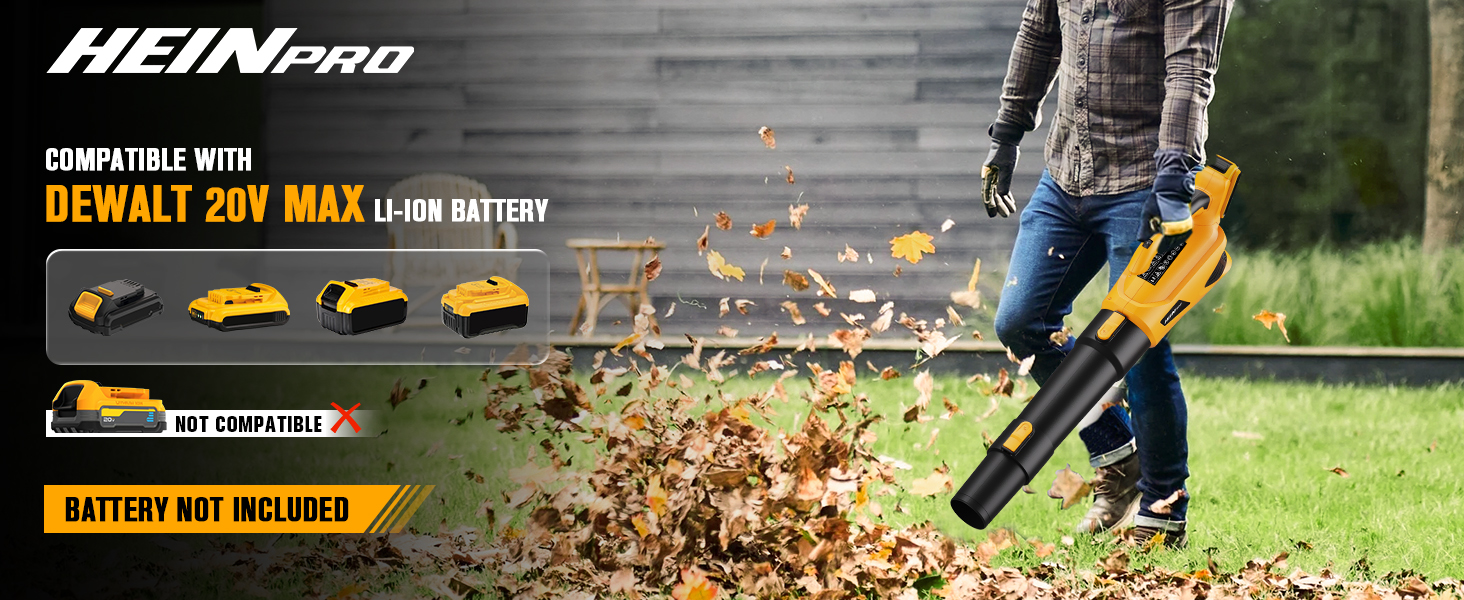 Cordless Leaf Blower Compatible with DEWALT 20V Battery.