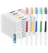 HAIFOTRVA Disposable Toothbrushes with Toothpaste and Floss,10 Pcs 3 in 1 Individually Wrapped Si...