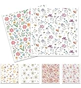 VISSTREE Floral Swedish Dish Cloths for Kitchen, 6 Pack Reusable Wildflowers Swedish Kitchen Dish...