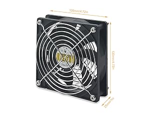 Computer Fan with AC Plug,120 mm Variable Speed Small Brushless Cooling Fan