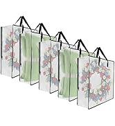 5 Pack Moving Bags, Wreath Storage Bag, Garland Container, Clear Storage Bags with Handles and Zi...