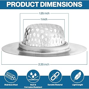 shower hair drain catcher, vegetable steamer, fine mesh strainer bathroom sink stopper mesh strainer